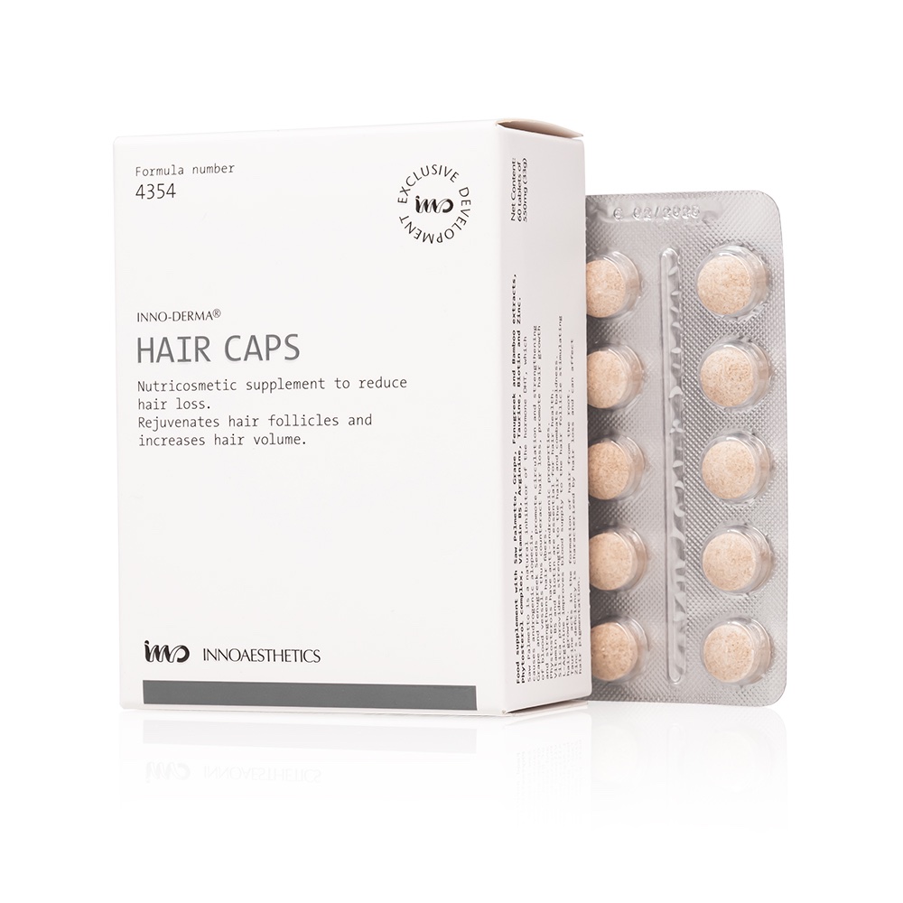 Innoaesthetics Inno-Caps Hair Харчова добавка для уповільнення та запобігання випадінню волосся 60шт