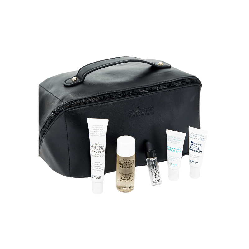 Стартовий набір з мініатюрами і косметичкою Melume Skinsational Starter Kit