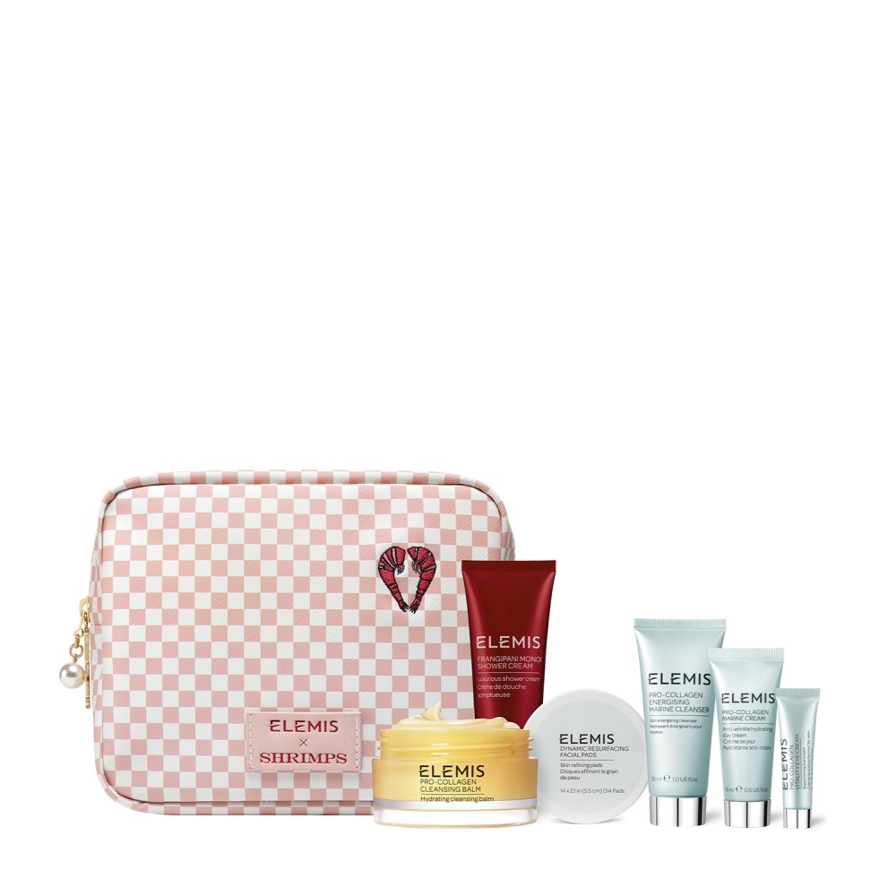 Elemis Kit Shrimps Travel Icons Collection Легендарна колекція бестселерів у дизайнерській Тревел косметичці для Неї