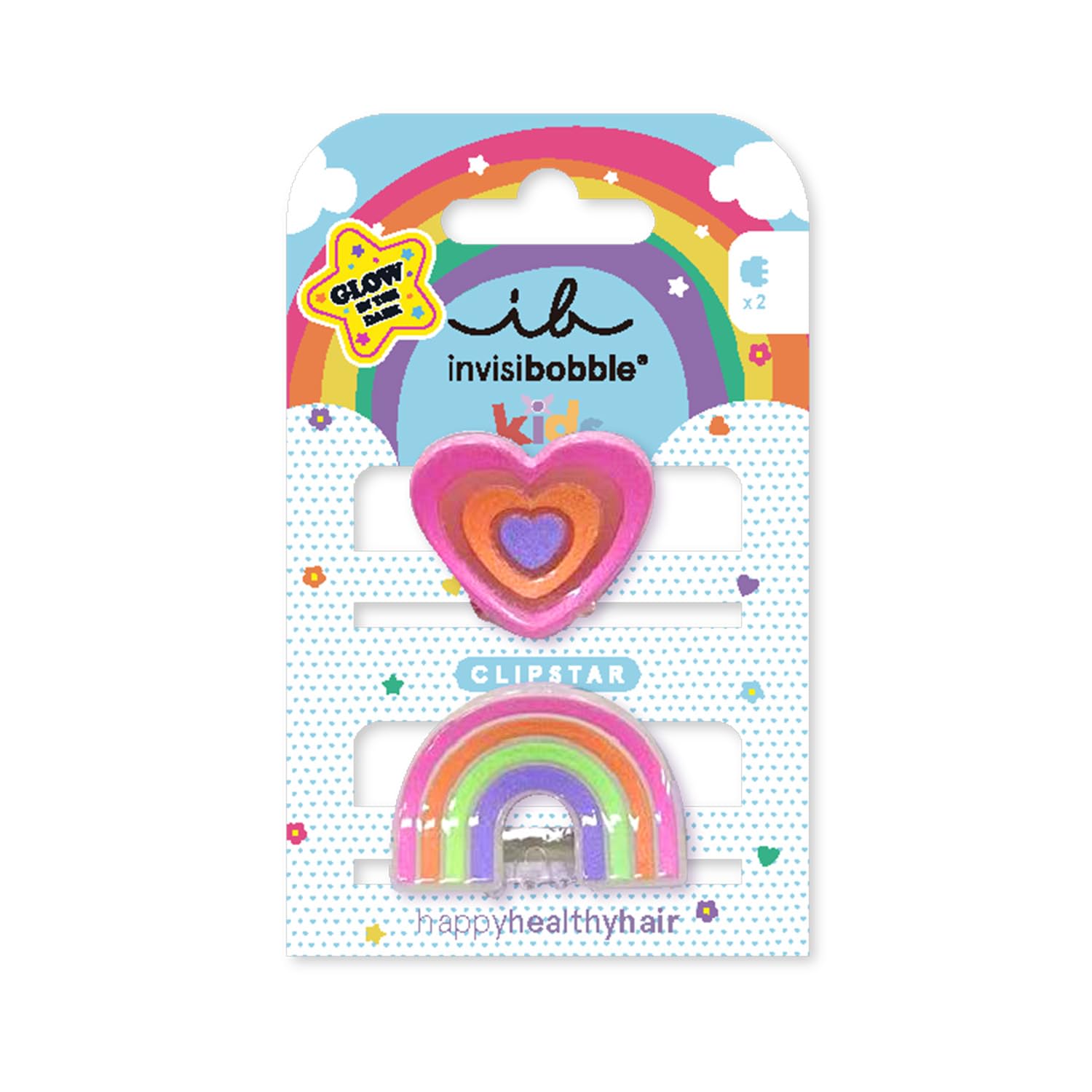 Заколка для волосся Invisibobble CLIPSTAR GLOW KIDS Happy Heart