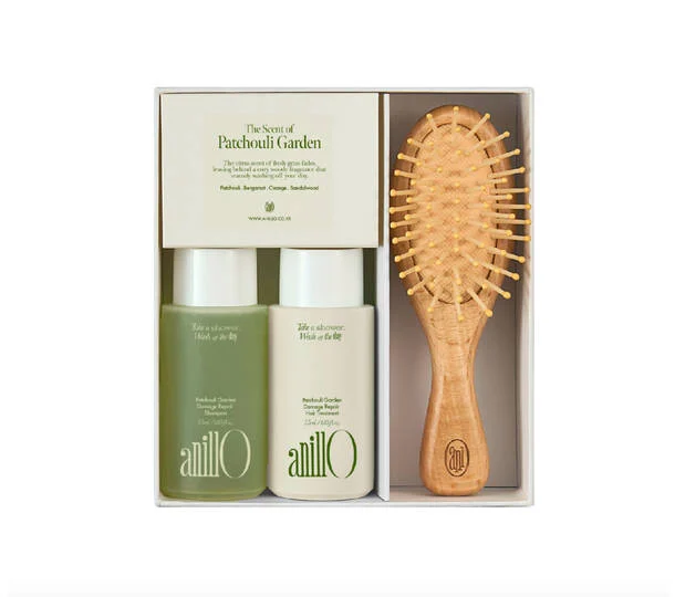 Anillo Patchouli Garden Damage Repair Hair and Brush Set